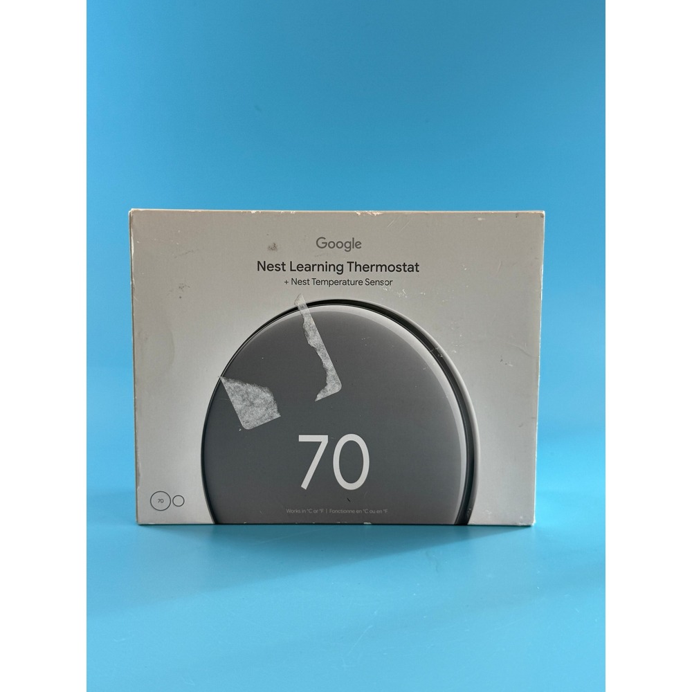 Google Nest Learning Thermostat 4th Gen G5AJK + 2nd Gen Sensor GJQ8U — Used